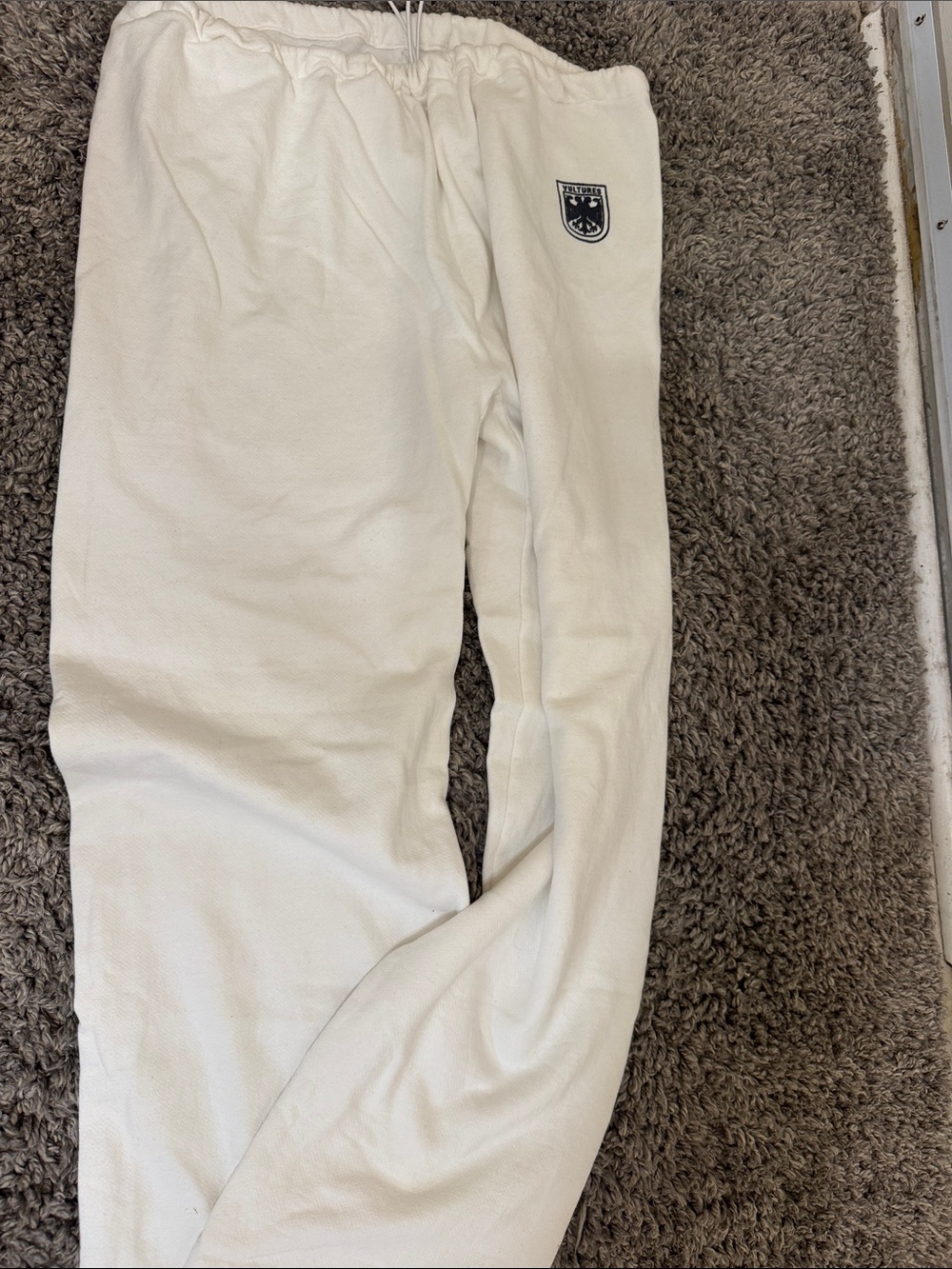 Men’s yeezy White Sweatpants with Shield Patch